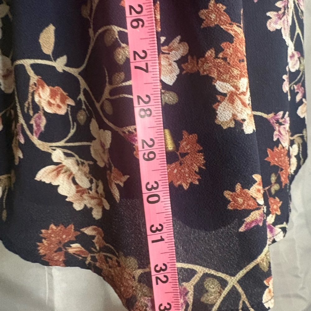 Floral Navy Dress/Long top with Pink and White Accents - Picture 7 of 9